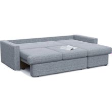 Смарт Диван угловой Пекин Серая рогожка Еврокнижка