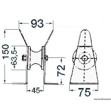 Osculati SS bow roller 45 mm, 01.118.81