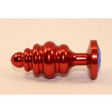 Красная фигурная пробка с синим стразом - 7,3 см. (102707)