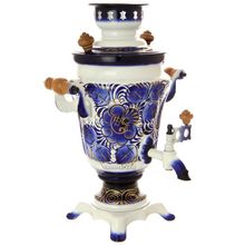 Электрический самовар 1,5 литра с росписью "Гжель", арт. 103546