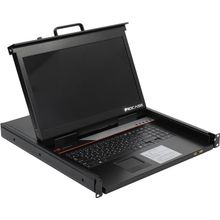 Коммутатор Procase    E1708HD    1U выдвижная однорельсовая с LCD 17" + 8-port KVM Switch USB