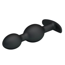 Baile Чёрные анальные шарики из силикона - 12,5 см. (черный)