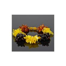 Бусики-Колечки Браслет Янтарь "Ежик" арт. НЯН-бп234