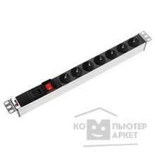 Цмо Блок розеток Rem-16 с выкл., 7 Schuko, вход IEC 60320 C20, 16A, алюм., 19" R-16-7S-V-440