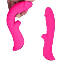 Ярко-розовый вибромассажер 5  Silicone Wild Passion - 19,1 см. (244383)