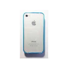 noname Защитный бампер с задней крышкой для iPhone 4 4S - Голубой