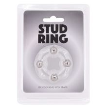 Эрекционное кольцо Stud Ring с бусинами прозрачный