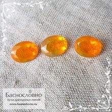 Гарнитур три огненных опала из Эфиопии огранка овал 8,64x7 8,84x6,95 8,88x6,96мм 2,96 карата