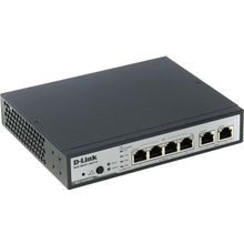 Коммутатор   D-Link   DES-1100-06MP  A1A   Управляемый коммутатор (4UTP 10 100Mbps PoE  +  2UTP  10 100 1000Mbps)