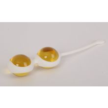 White Label Желтые вагинальные шарики в силиконовой оболочке (желтый)