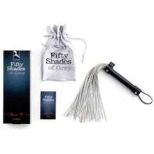 Серебристая многохвостая плетка Satin Flogger - 37,5 см. серебристый с черным