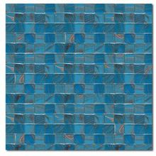 Смесь из стеклянной мозаики Rose Mosaic Aquatica Blue Stream G13(50%) + G15(50%) (плитка 20x20 мм), матрица 327*327 мм (в коробке 2,14 м2)