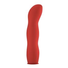 Красный страпон Deluxe Silicone Strap On 10 Inch с волнистой насадкой - 25,5 см. Красный
