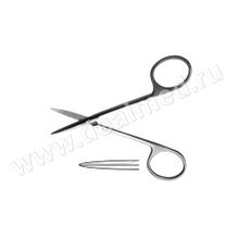 Ножницы для роговицы тупоконечные прямые, 110 мм, Тумботино, Россия