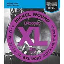 EXL120BT Nickel Wound Комплект струн для электрогитары, Super Light, 09-40, DAddario