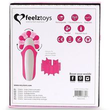 FeelzToys Розовый оросимулятор Clitella со сменными насадками для вращения (розовый)