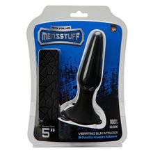 Чёрная вибропробка MENZSTUFF 5INCH SLIM INTRUDER BUTT PLUG - 13 см. (113946)