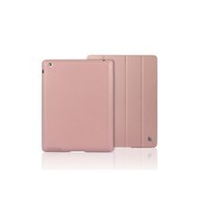 Кожаный чехол JisonCase Leather Case Premium Pink (Розовый цвет) для iPad 2 iPad 3 iPad 4