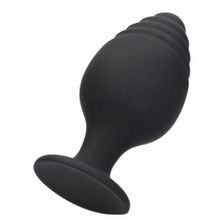 Набор из 3 черных анальных пробок Rippled Butt Plug Set (243883)