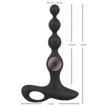 Черная анальная цепочка с вибрацией Rechargeable Anal Beads - 20 см. (234783)