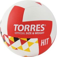 Мяч волейбольный Torres HIT р 5 любительский синт.кожа, клееный