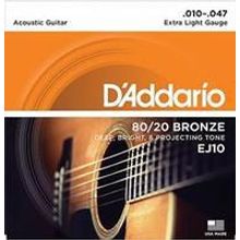 EJ10 BRONZE 80 20 Струны для акустической гитары бронза Extra Light 10-47 D`Addario