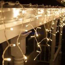 Бахрома для улицы 6м*60см, 200 ламп LED, цвет свечения тёплый белый, нить белая, можно соединять