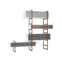 Стеллаж для книг с тумбой под телевизор