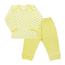 Веселый малыш Twin фуфайка и штанишки с манжетами желтая