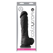 NS Novelties Чёрный фаллоимитатор на присоске ColourSoft  8  Soft Dildo - 23,5 см.