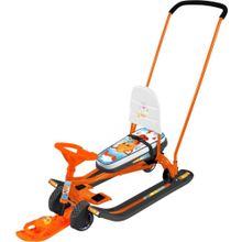 НИКА Снегокат ТИМКА СПОРТ 6 с толкателем Лисенок (оранжевый каркас)