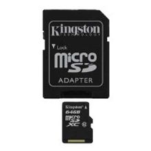 Карта памяти Kingston microSDXC 64GB Class 10 + adapter
