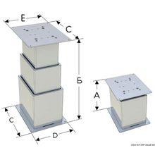 Osculati SQUARE electrical pedestal 2- 3-stage 12V 15mm sec, 48.743.12