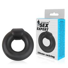 Bior toys Черное силиконовое круглое эрекционное кольцо Sex Expert