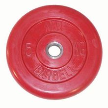 Диск обрезиненный MB Barbell d-31mm 5кг, красный