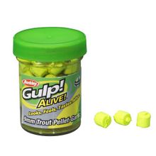 Форелевые пеллетсы Gulp! Alive Trout Pellet-Garlic (чеснок), 9мм, Chartreuse Berkley