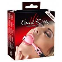 Силиконовый кляп-шар розового цвета Bad Kitty (68368)