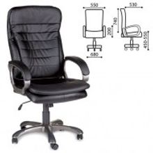 Кресло для руководителя, офисное BRABIX Omega EX-589", экокожа, черное"