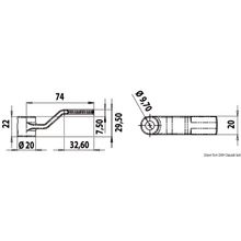 Osculati Spare lever for flush latch 29.5 mm, 38.159.81