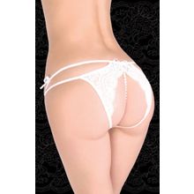 FlirtOn Ажурные стринги с бусинами и двойными бретелями (L-XL   черный)