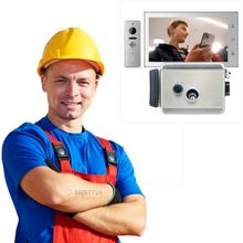 Safety24 Установить комплект Wi-Fi монитор видеодомофона, панель вызова, замок и блок питания