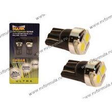 Лампа светодиод 12V W2.1x9.5d T10 2SMD(5050) белая 2шт