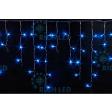 Rich LED RL-i3*0.5F-T B Уличная светодиодная Бахрома 3x0.5 м, синий, мерцание, провод прозрачный