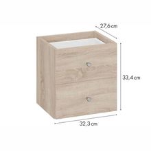 Встраиваемый элемент с 2 ящиками для стеллажа Home Smart, 33,4х32,3х27,6 см, цвет дуб