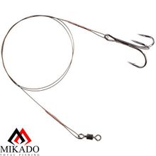 Поводок стальной Mikado X-Plode с вертлюжком и крючком 40 см., 10 кг. ( 2 шт.)