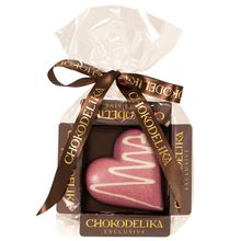 Маленькая шоколадка Chokodelika "Сердце" малиновое