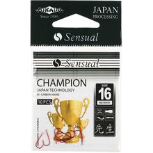 Крючки Mikado SENSUAL - CHAMPION № 10 RED (с лопаткой) ( 10 шт.)