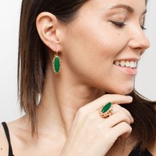 Серьги с хризопразом (позолота), Magia di Natura (арт. 57803-3026)