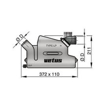 Vetus Водяной замок Vetus WLOCKL45R 372 x 110 x 211 мм под шланг 45 мм