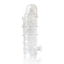 Закрытая прозрачная рельефная насадка Crystal sleeve - 13 см. (140701)